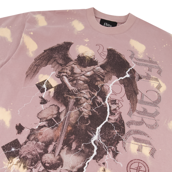 Devine Watcher T Shirt Dusty Pink Tie Dye