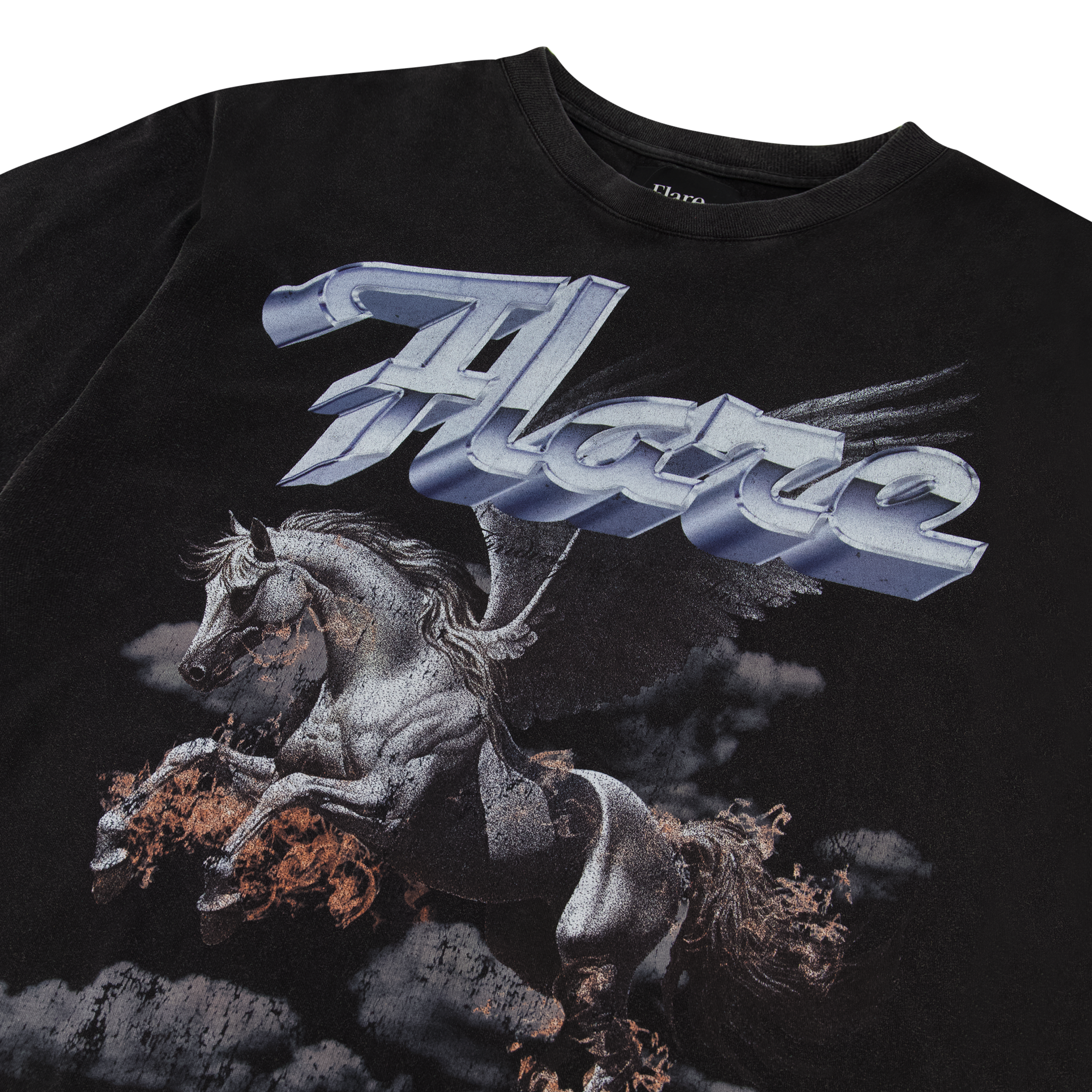 Pegasus T Shirt Washed Black