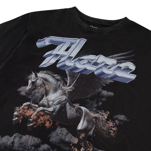 Pegasus T Shirt Washed Black