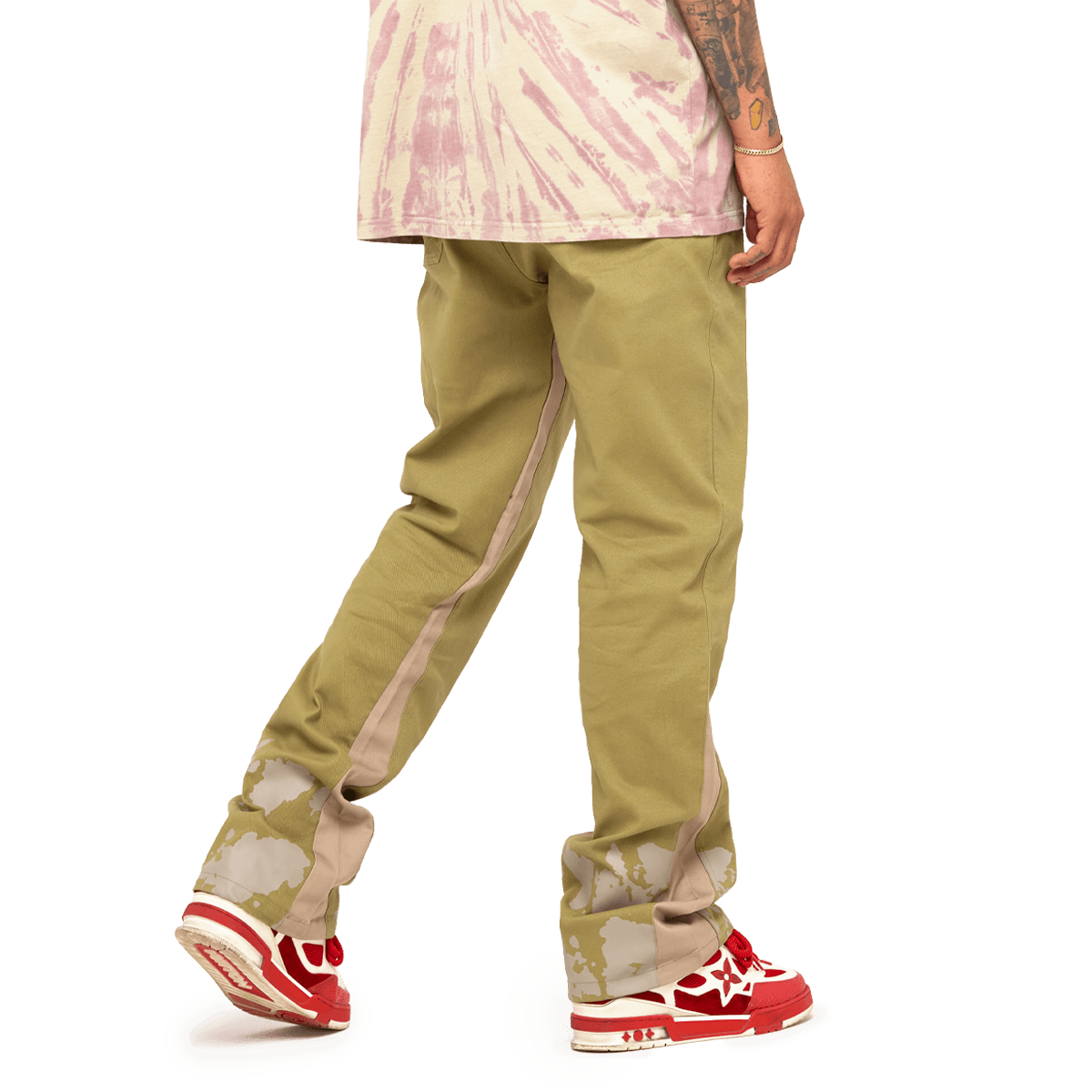 Spiral Flare Chinos Olive Tan