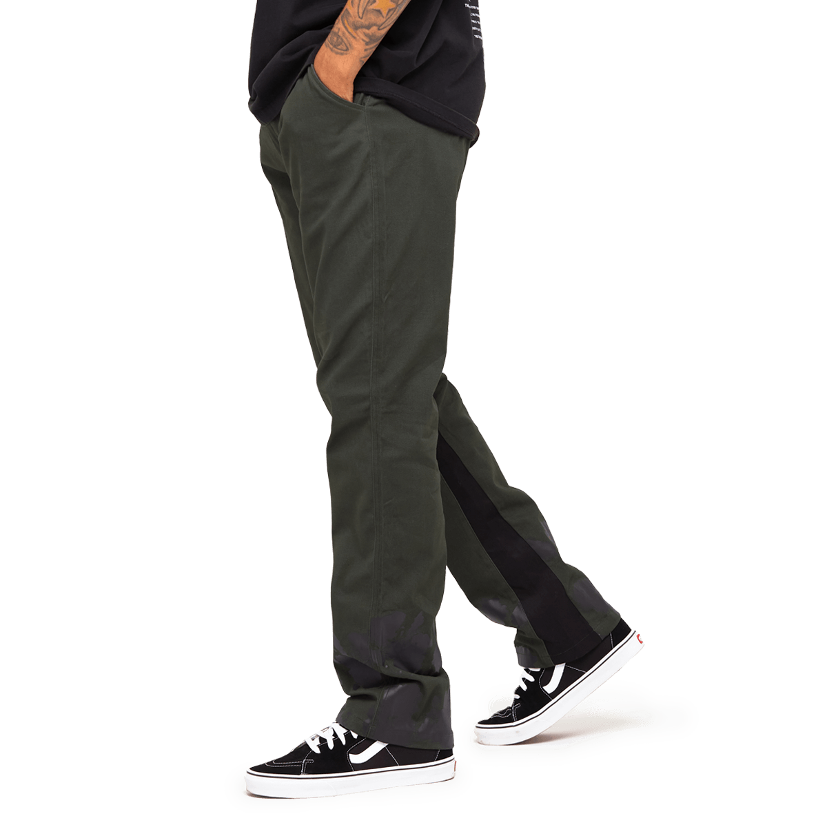 Spiral Straight Chinos Green Black