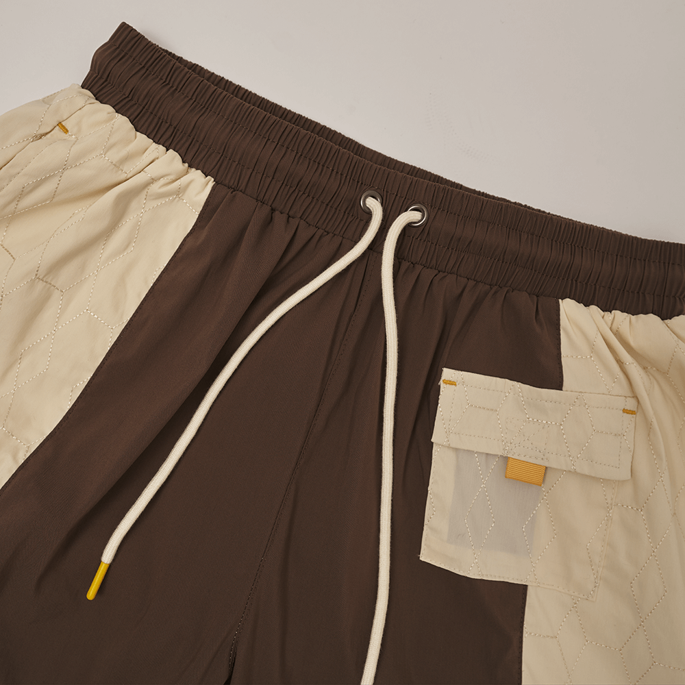 Quilted Nylon Short Partridge Brown