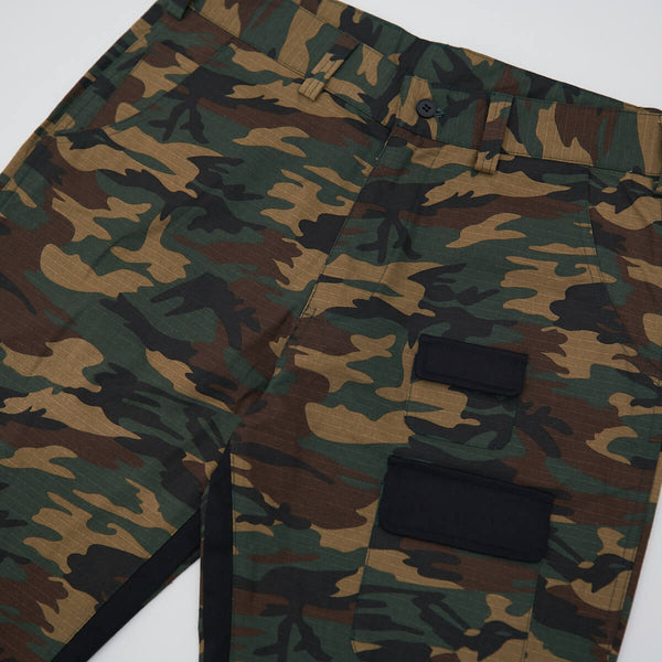 Washed Camo Flare Twill Pants Woodland