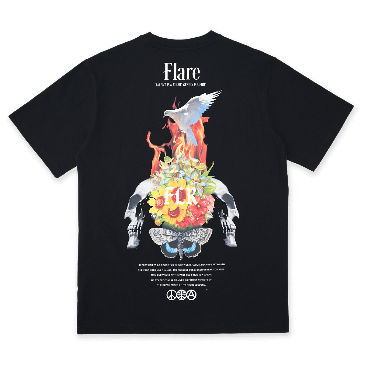 Moth To The Flame T Shirt Black