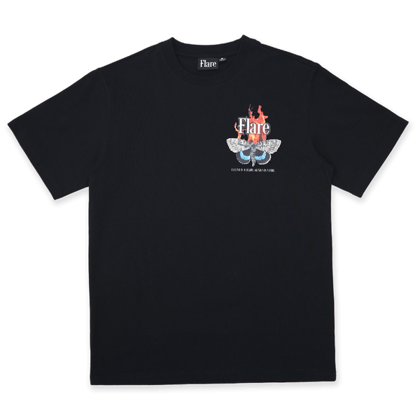 Moth To The Flame T Shirt Black