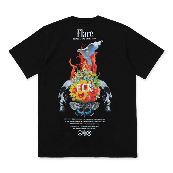 Moth To The Flame T Shirt Washed Black