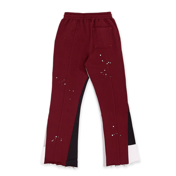 Oops Paint Flare Sweatpants Burgundy