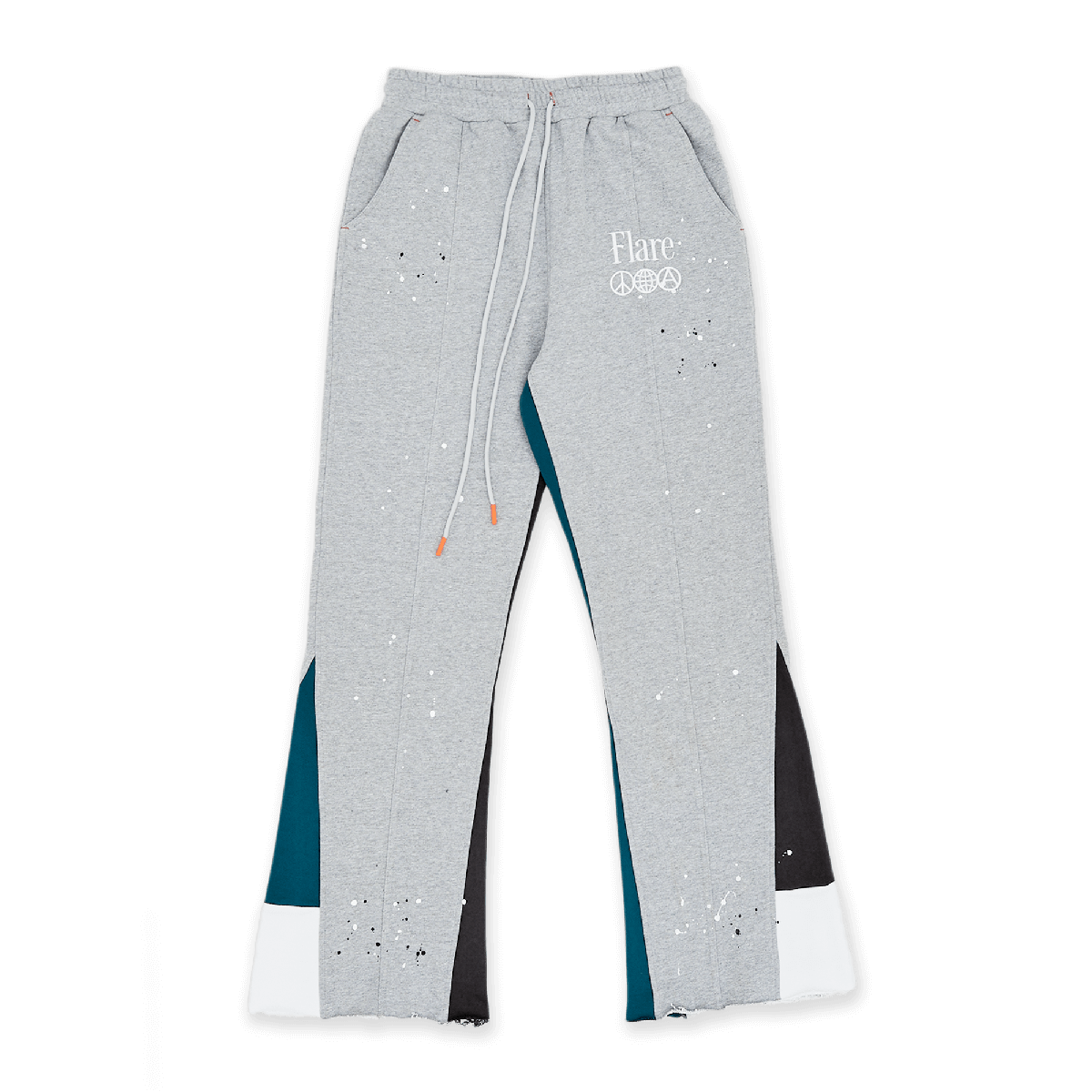 Oops Paint Flare Sweatpants Grey