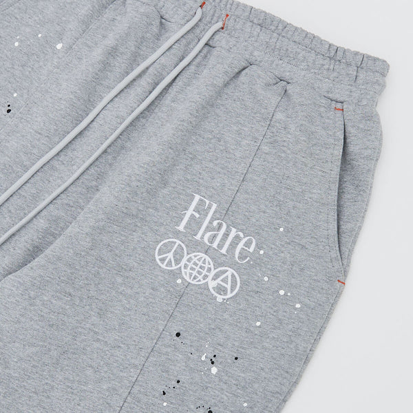 Oops Paint Flare Sweatpants Grey