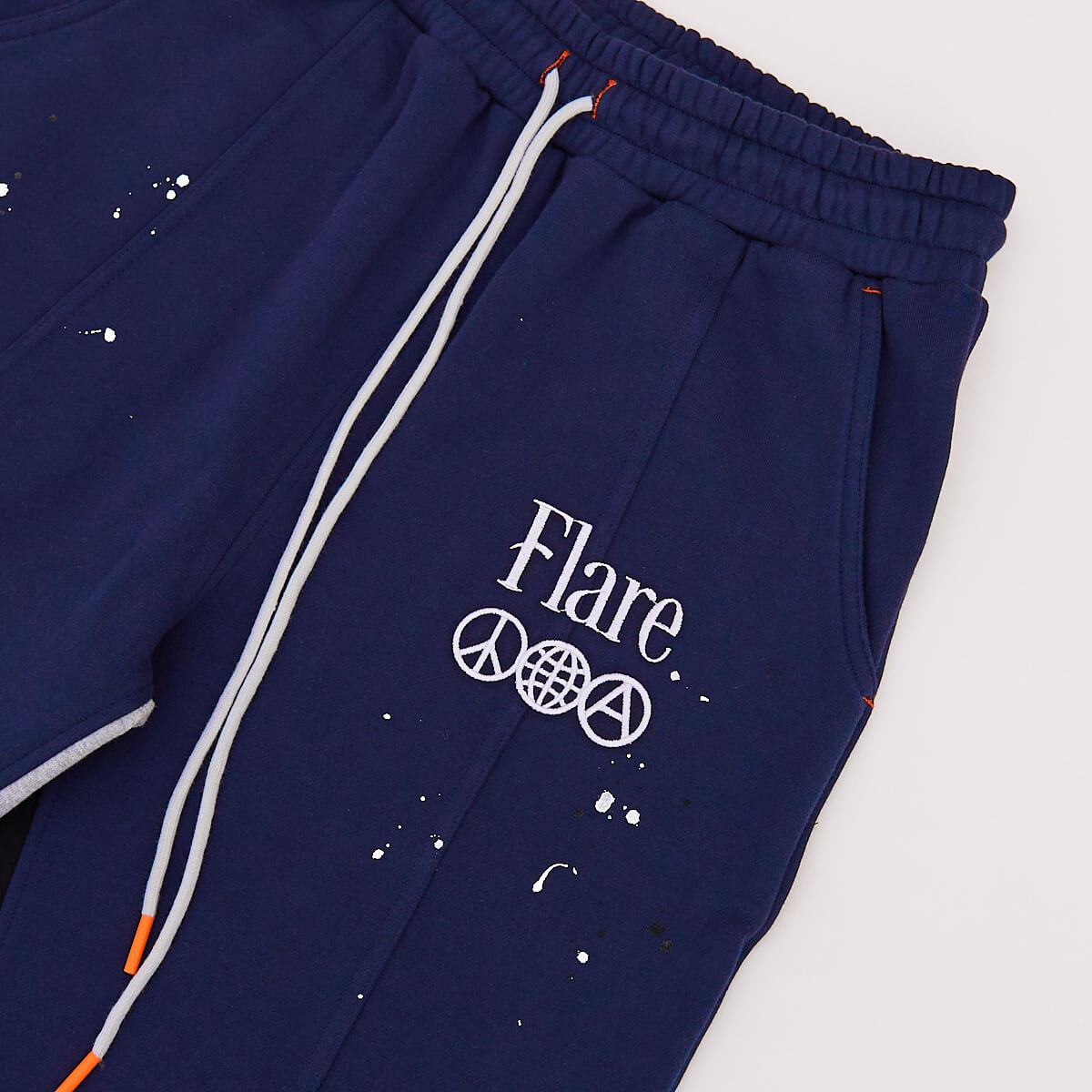 Oops Paint Flare Sweatpants Navy