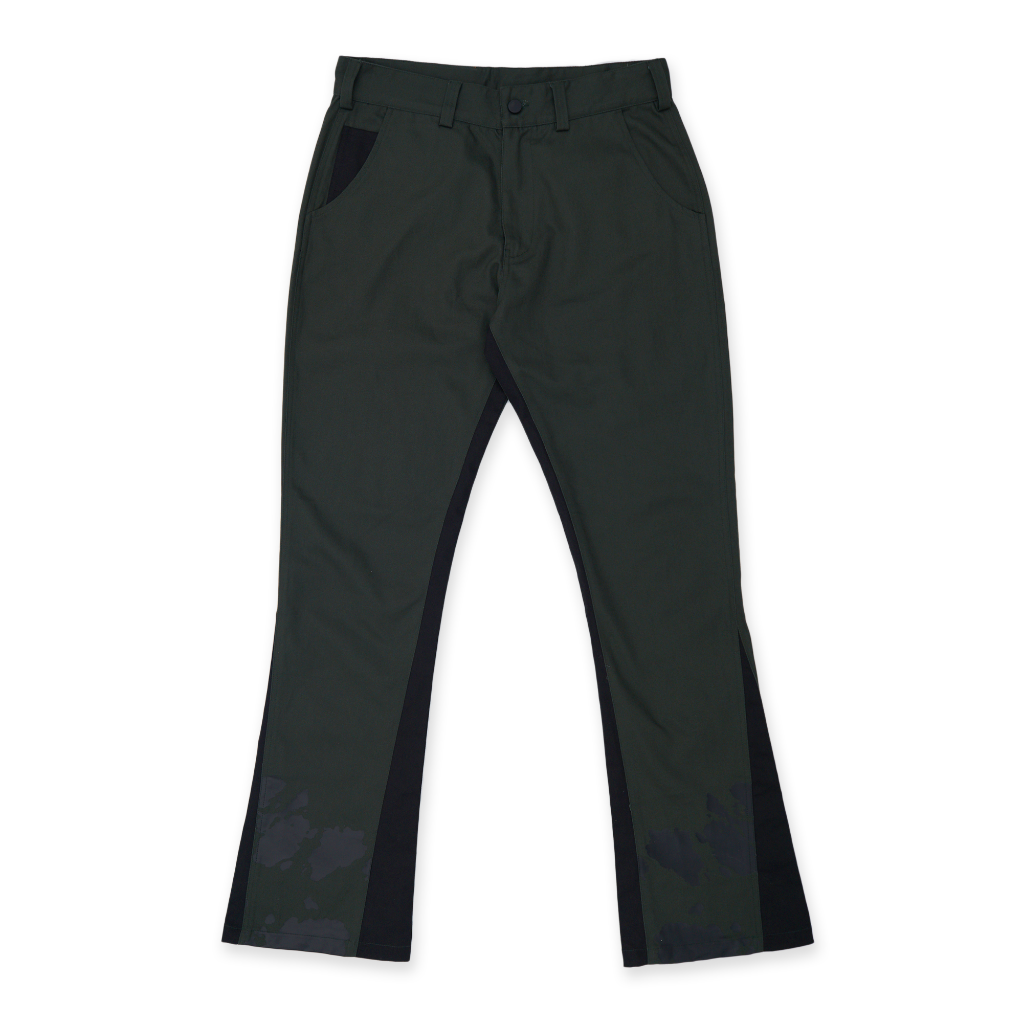 Spiral Flare Chinos Green Black