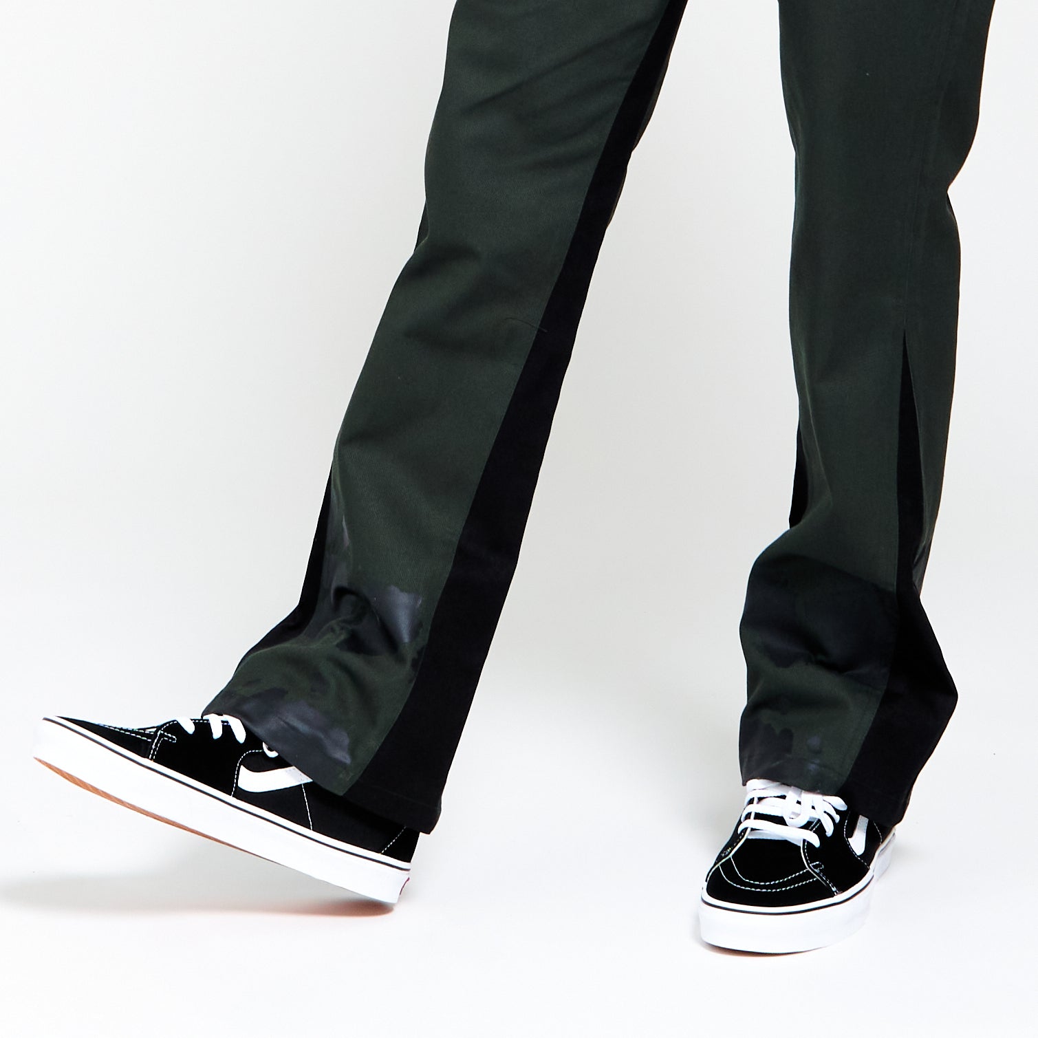 Spiral Flare Chinos Green Black