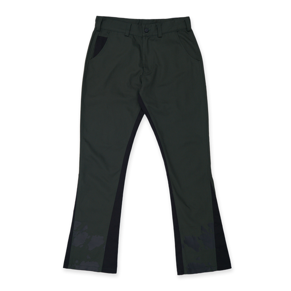 Spiral Flare Chinos Green Black