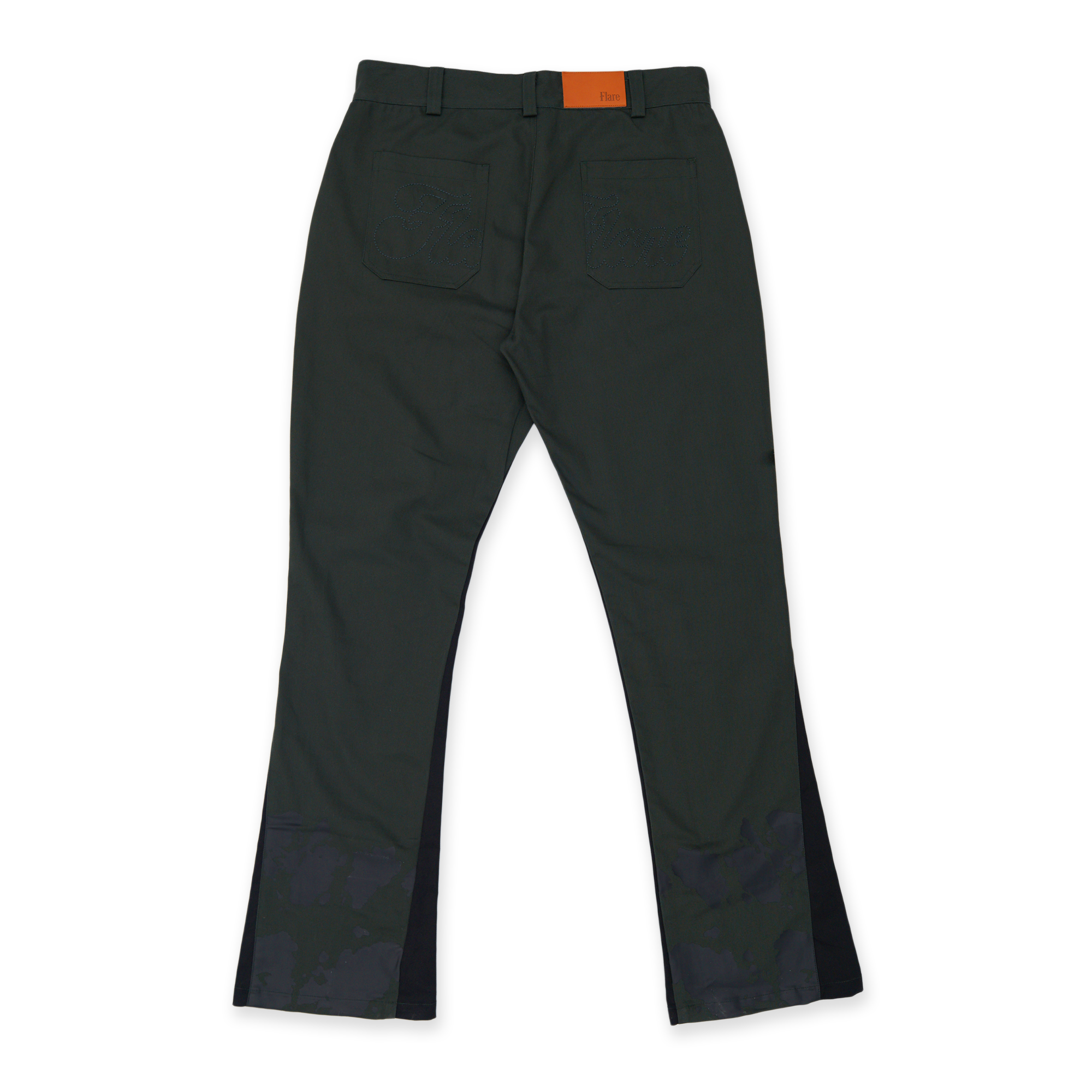 Spiral Flare Chinos Green Black