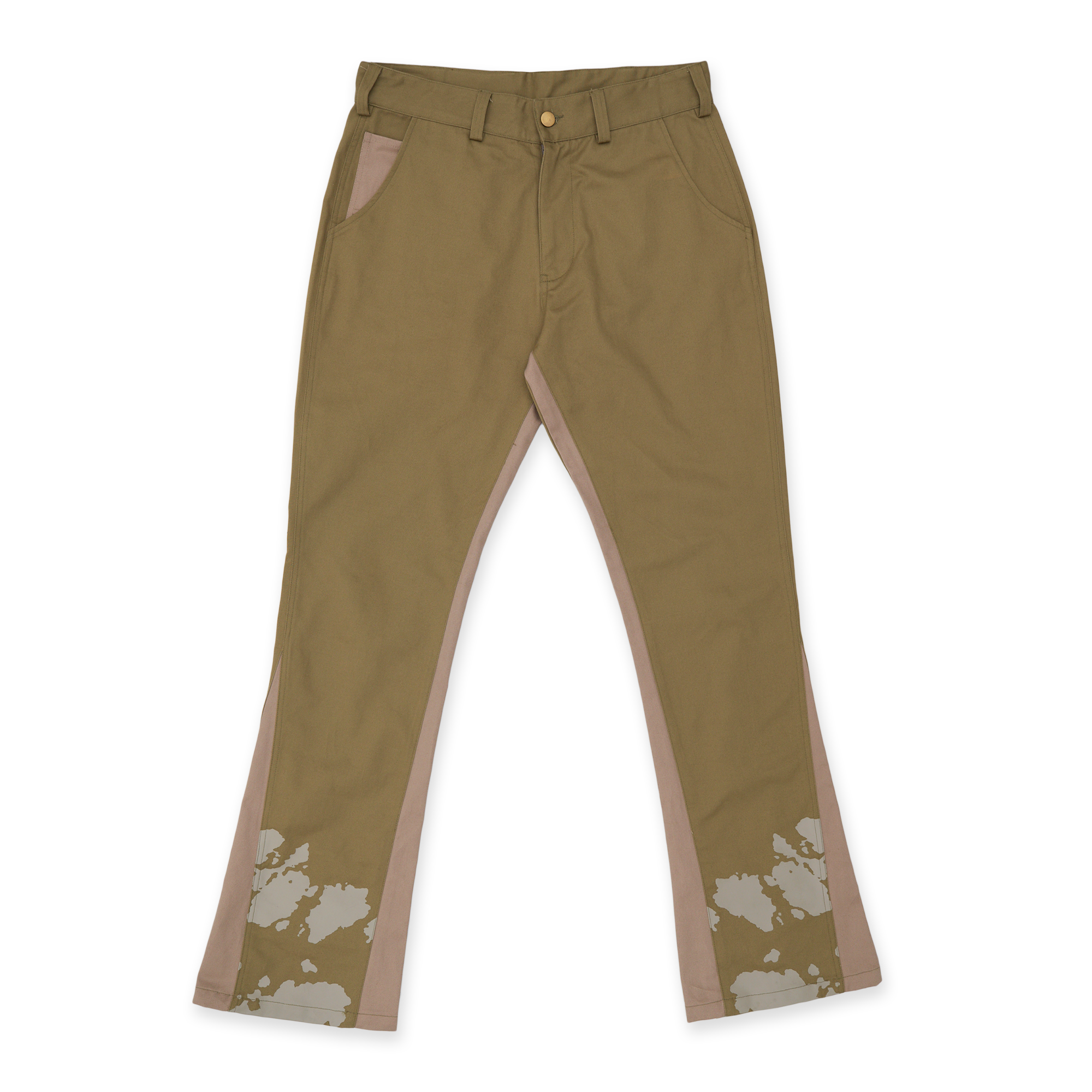 Spiral Flare Chinos Olive Tan