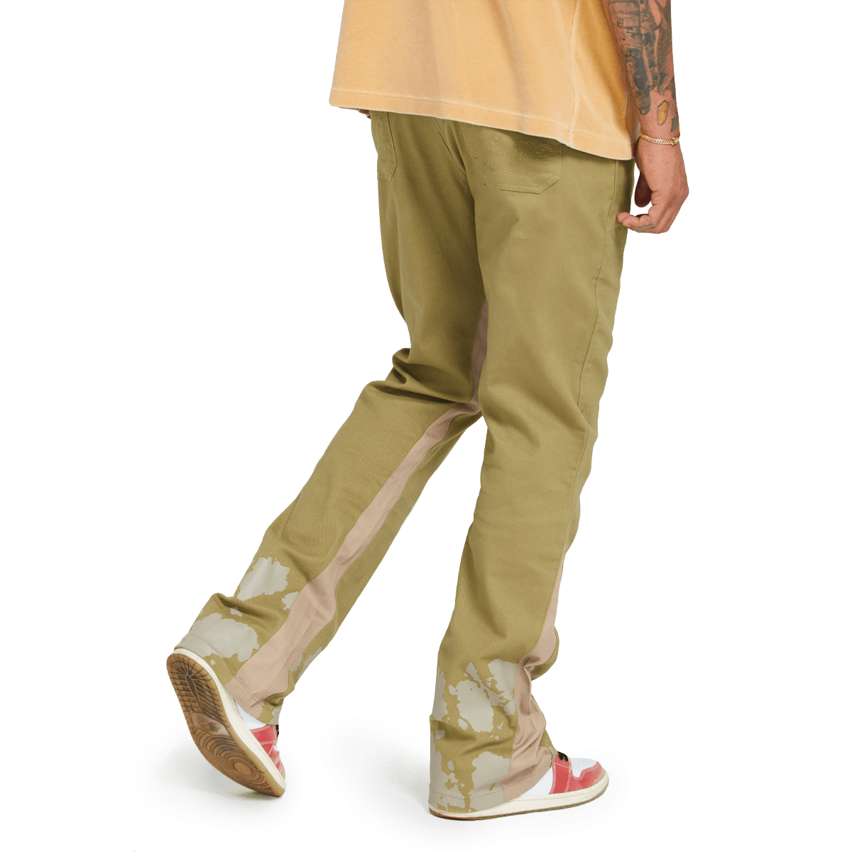 Spiral Flare Chinos Olive Tan