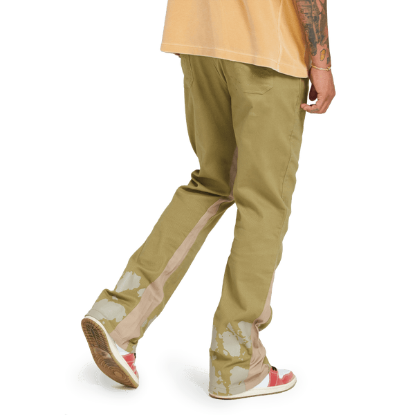 Spiral Flare Chinos Olive Tan