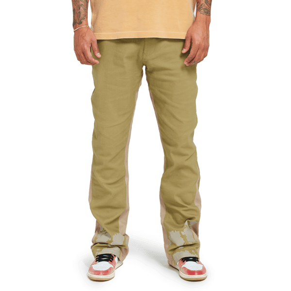 Spiral Flare Chinos Olive Tan