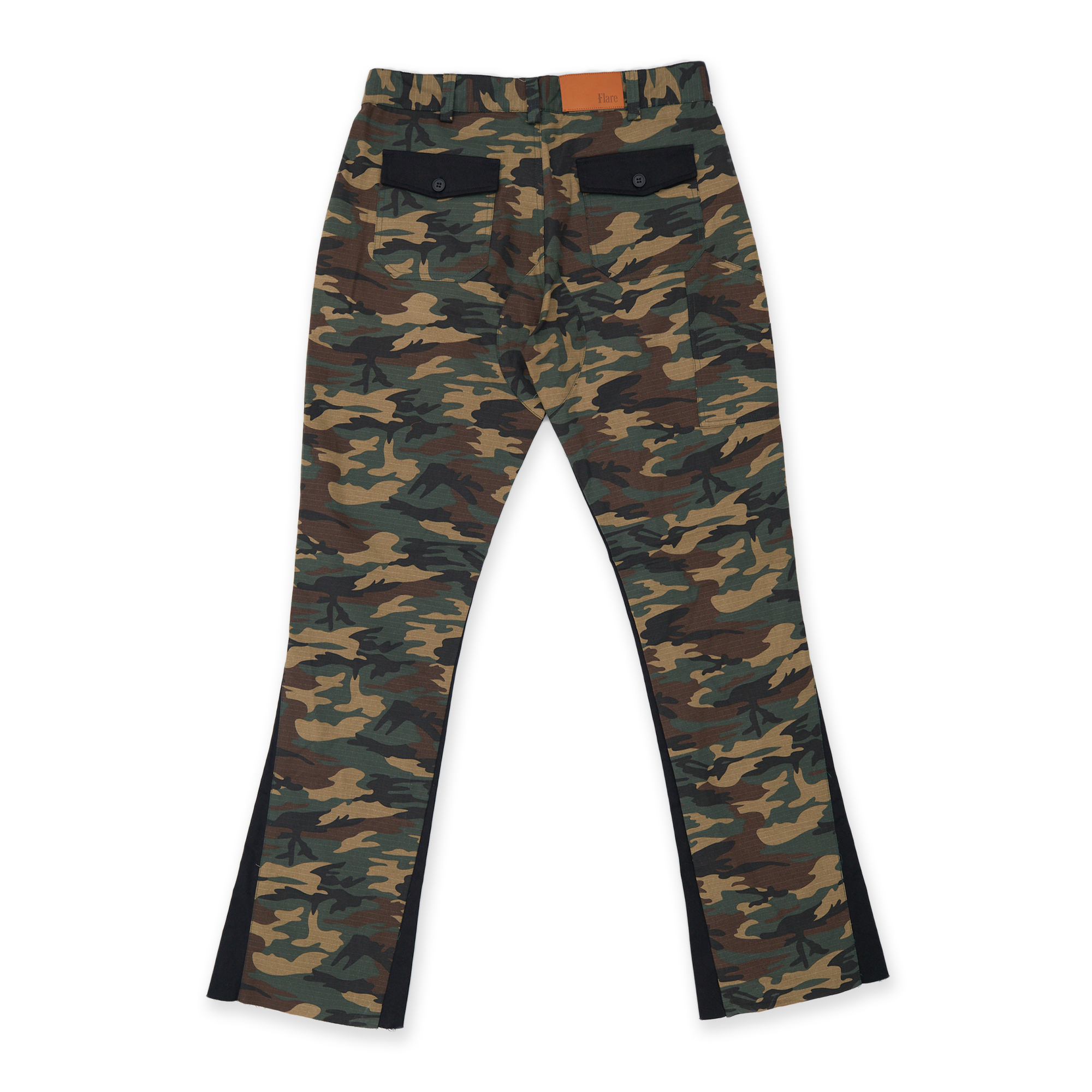 Washed Camo Flare Twill Pants Woodland