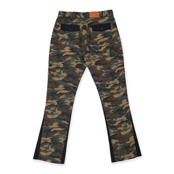 Washed Camo Flare Twill Pants Woodland