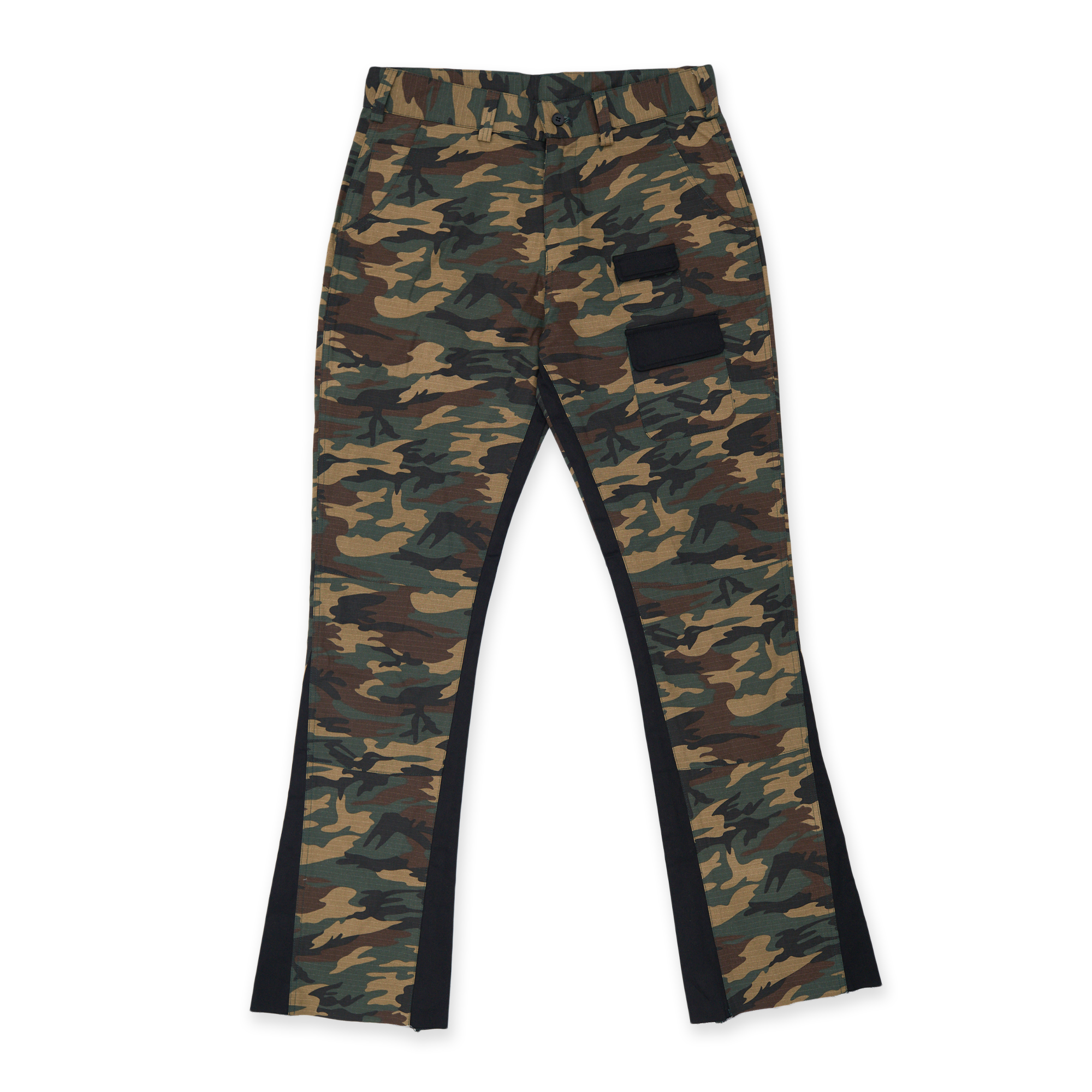 Washed Camo Flare Twill Pants Woodland