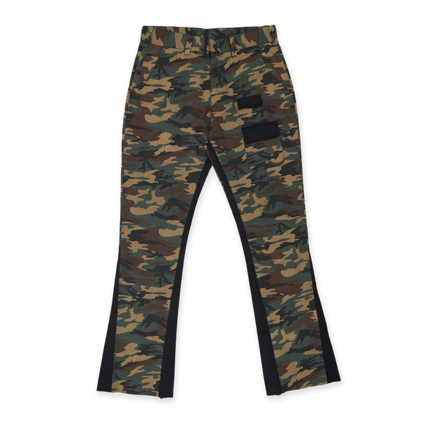 Washed Camo Flare Twill Pants Woodland